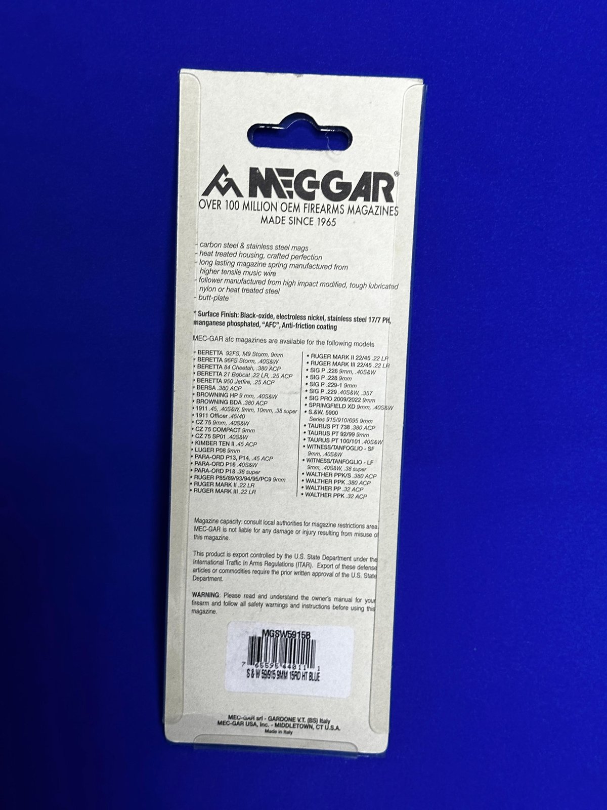 Orijinal Meg-gar S&W 5900 9MM 15 Kapasite Şarjör